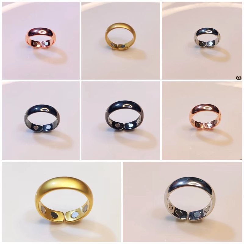 Personalized Electroplated Rose Gold Men's Magnetic Open Magnet Ring