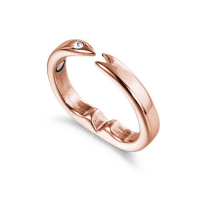 Personalized Electroplated Rose Gold Men's Magnetic Open Magnet Ring