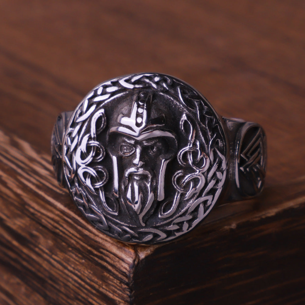 Viking Aoding Celtic Titanium Steel Ring Nordic Rune