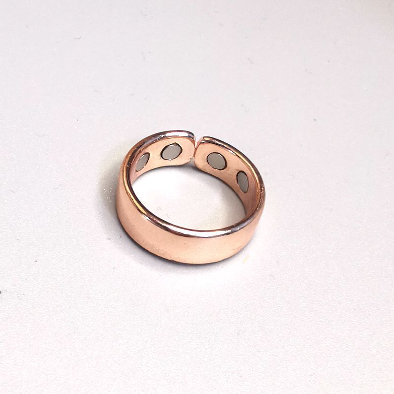 Personalized Electroplated Rose Gold Men's Magnetic Open Magnet Ring