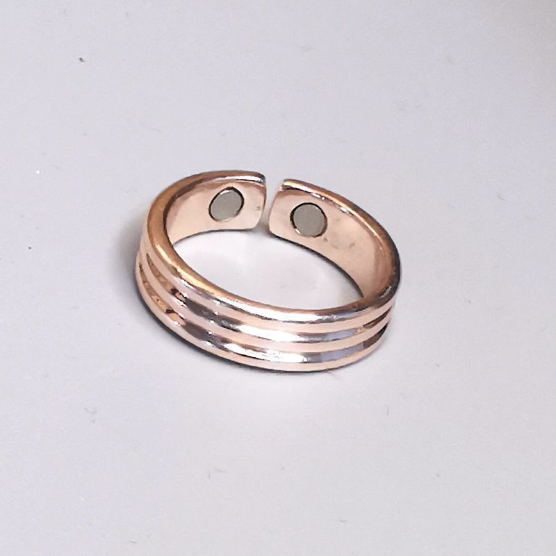 Personalized Electroplated Rose Gold Men's Magnetic Open Magnet Ring