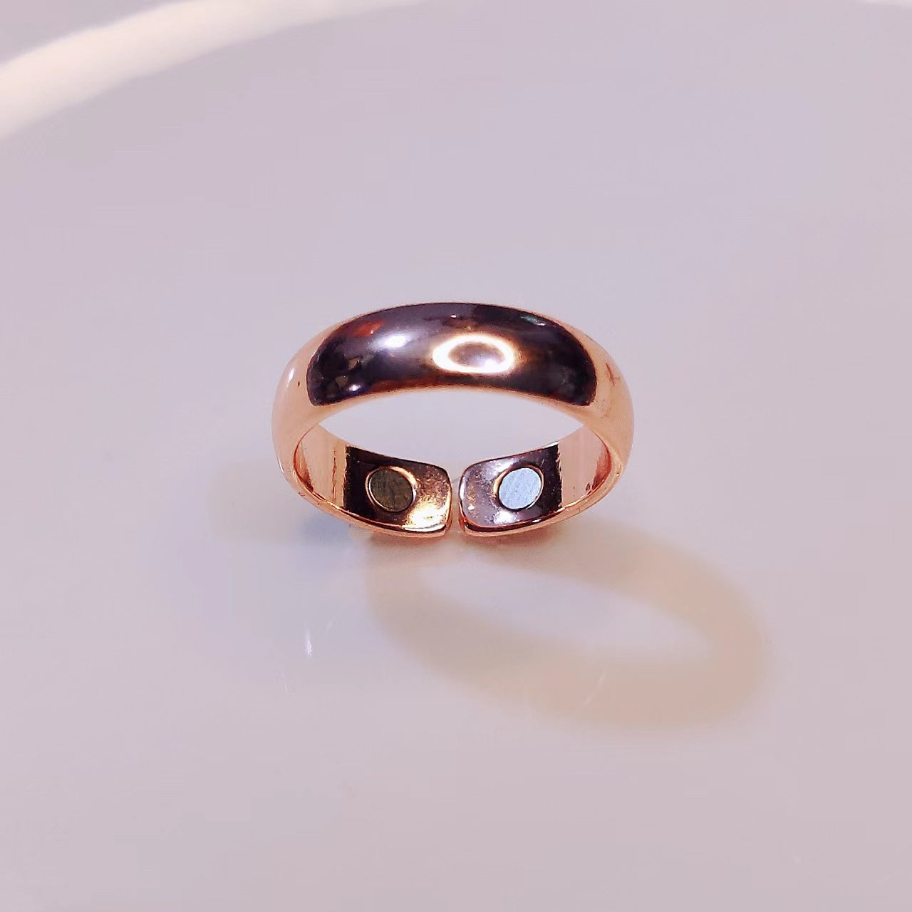 Personalized Electroplated Rose Gold Men's Magnetic Open Magnet Ring