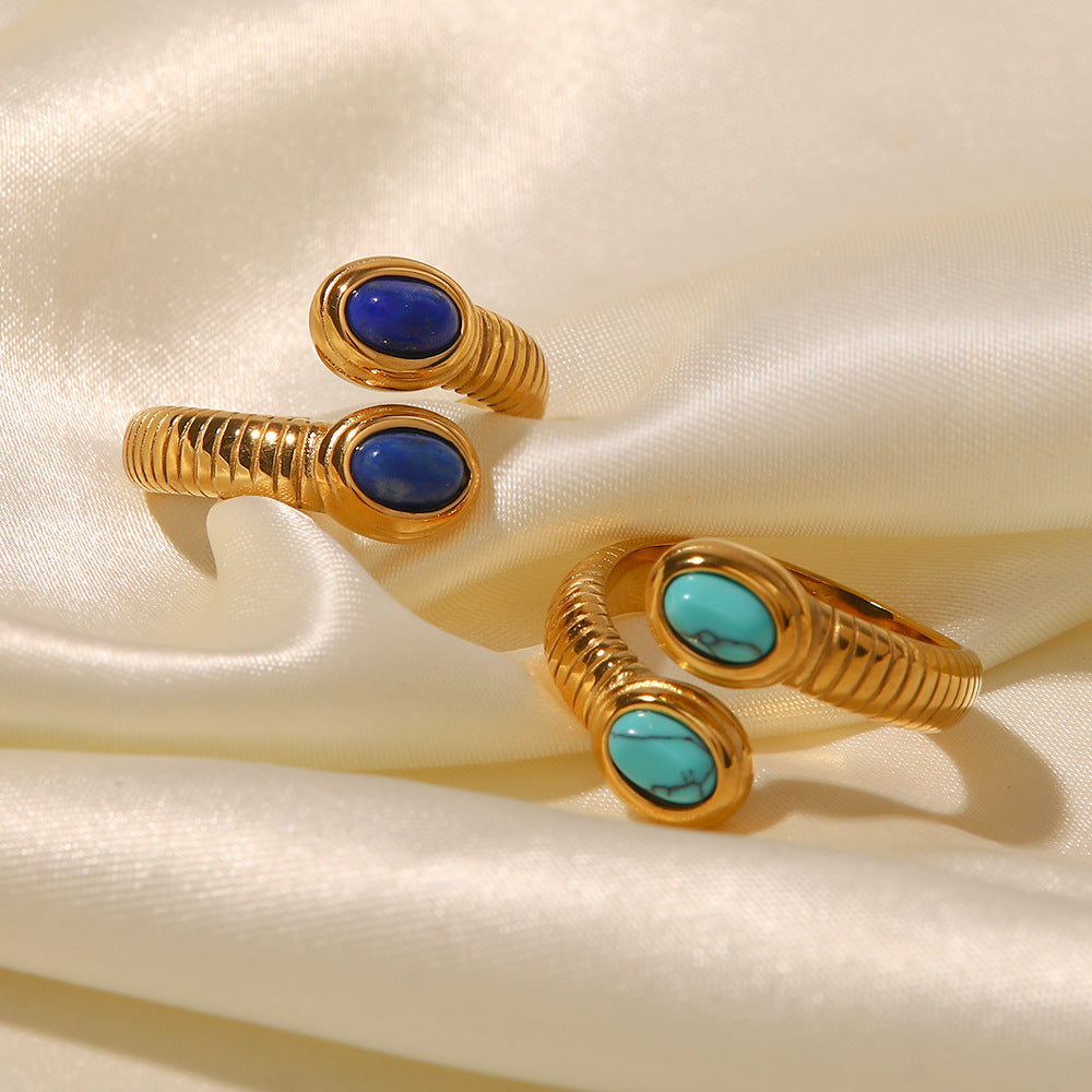 Women's Fashion Lapis Serpentine Ring