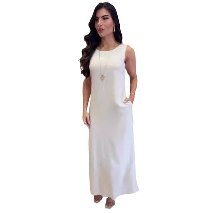 Women's Pocket Casual Slit Long Dress | $49.99 | InTown Shopping