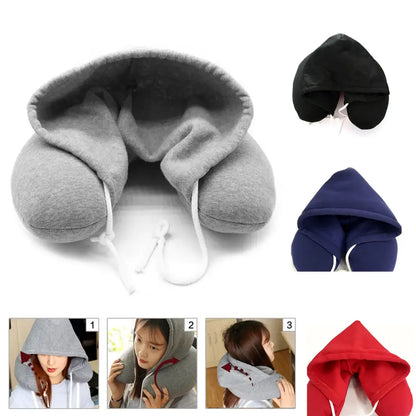 $44.99 | Hooded Travel Neck Pillow | InTown Shopping