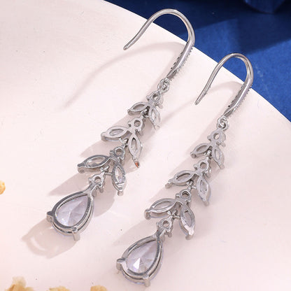 Water Drop Long Fringe Earrings Female