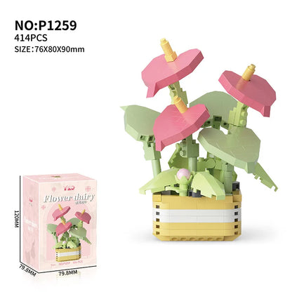 $49.99 | Everlasting Succulents Flower Building Blocks | InTown Shopping