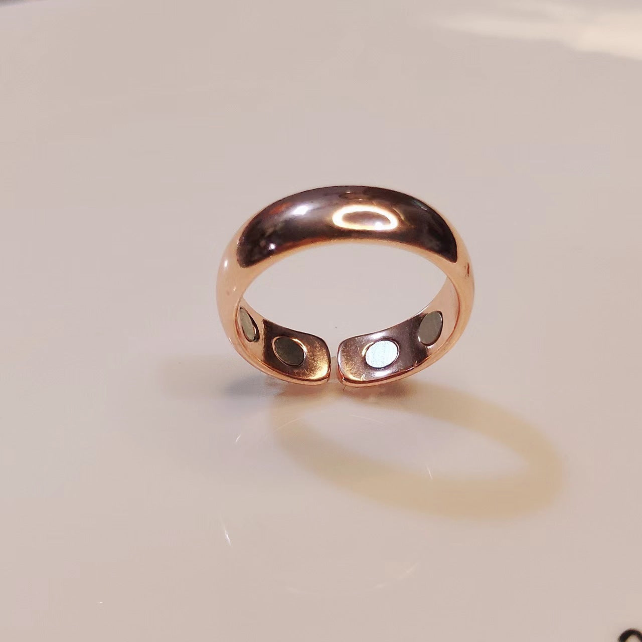 Personalized Electroplated Rose Gold Men's Magnetic Open Magnet Ring