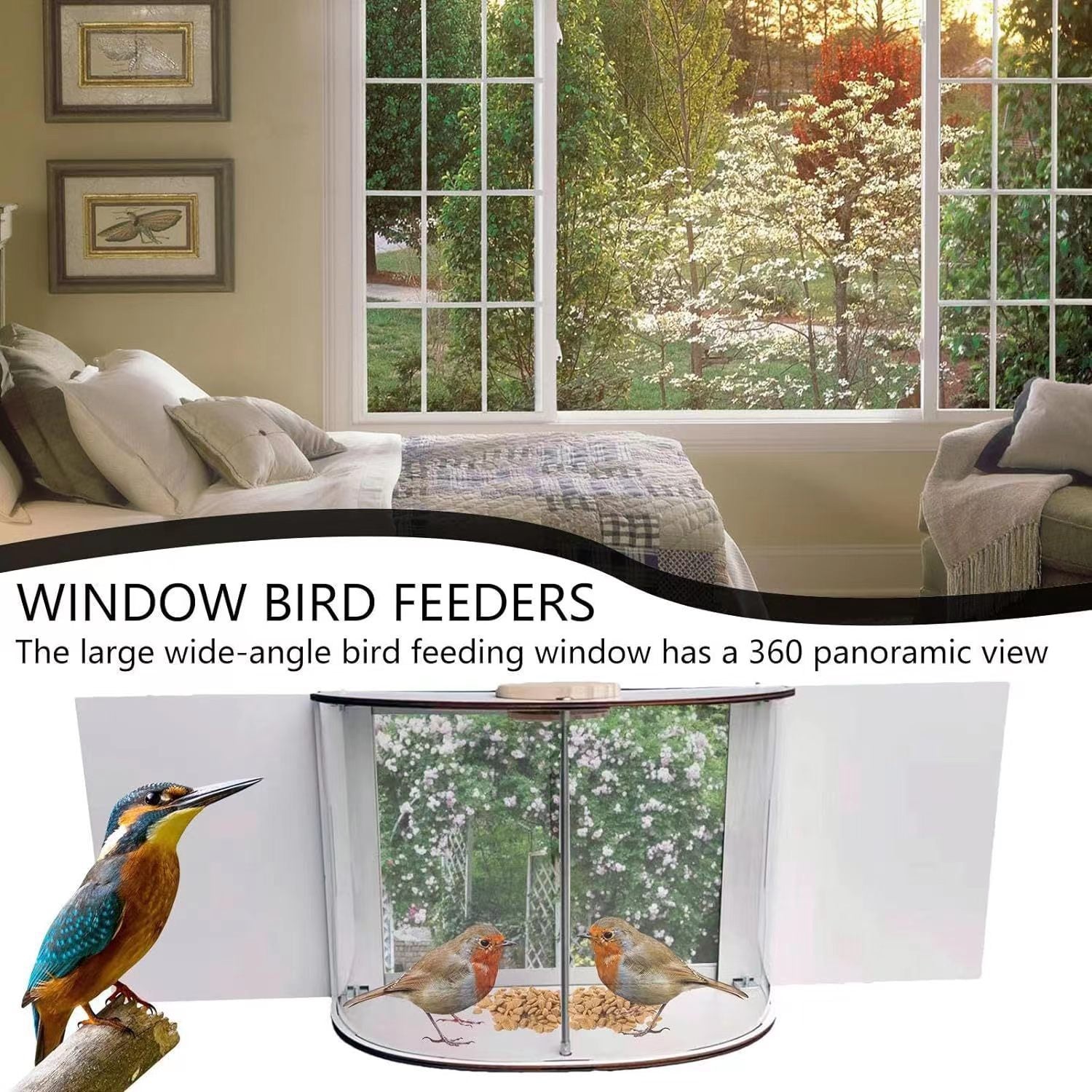 $59.99 | Indoor Window Bird Feeder 180 Degrees | InTown Shopping