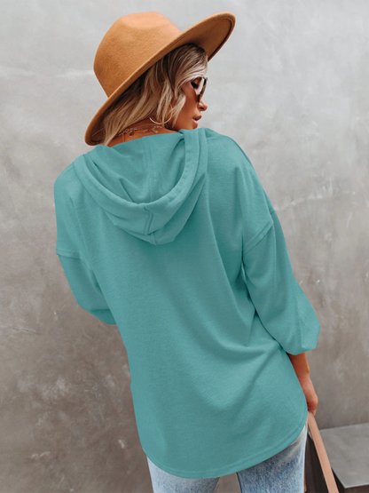 Women's Cardigan Hoodie Casual Loose Solid Color Sweatshirt | $29.14 | InTown Shopping