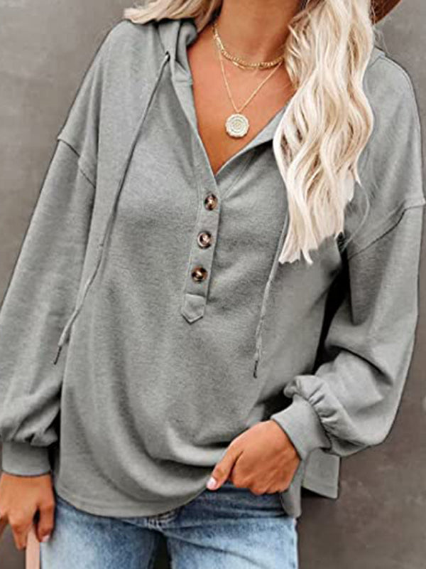 Women's Cardigan Hoodie Casual Loose Solid Color Sweatshirt | $29.14 | InTown Shopping