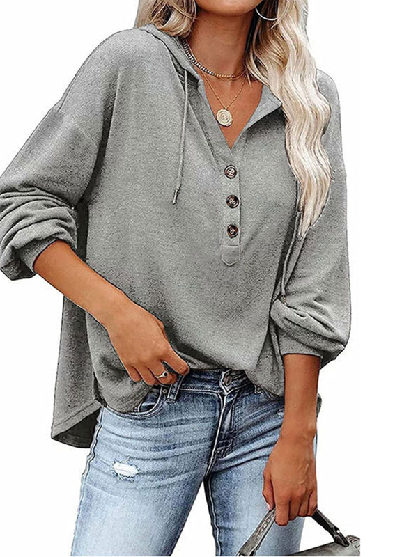 Women's Cardigan Hoodie Casual Loose Solid Color Sweatshirt | $29.14 | InTown Shopping