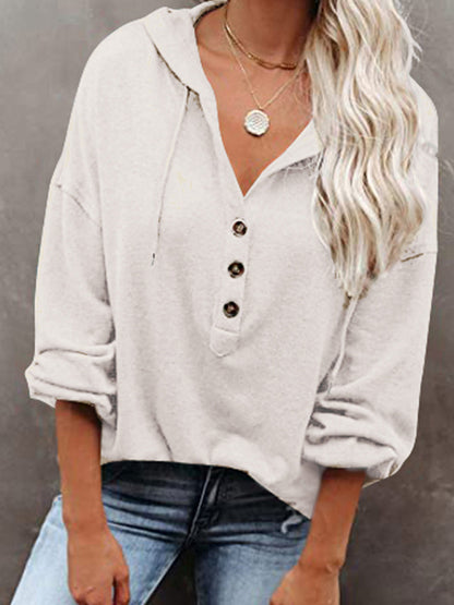 Women's Cardigan Hoodie Casual Loose Solid Color Sweatshirt | $29.14 | InTown Shopping