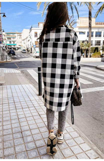 Women'S Long Plaid Shirt, Large Coat | $49.99 | InTown Shopping