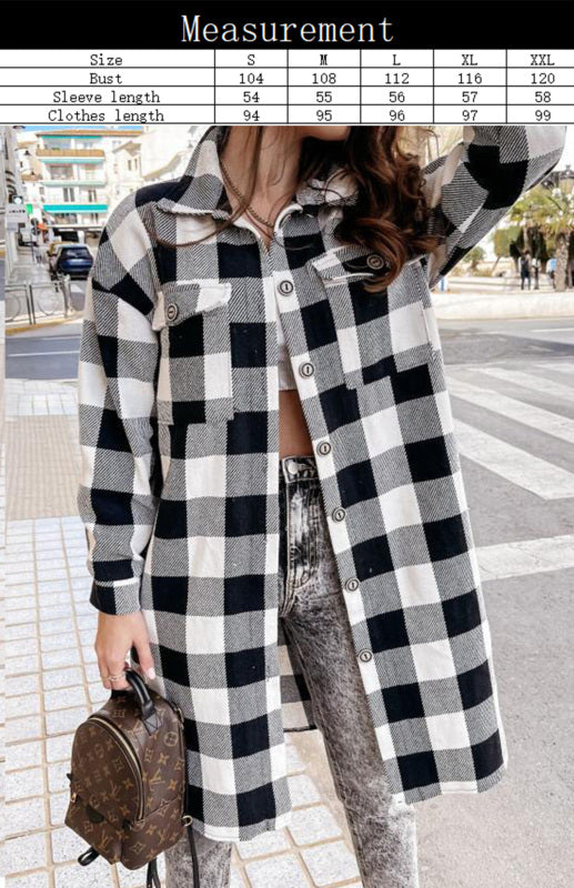 Women'S Long Plaid Shirt, Large Coat | $49.99 | InTown Shopping