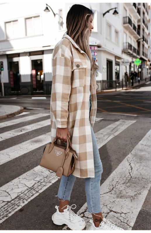 Women'S Long Plaid Shirt, Large Coat | $49.99 | InTown Shopping