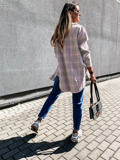 Women's Plaid Casual Brushed Wool Cardigan Jacket | $49.99 | InTown Shopping