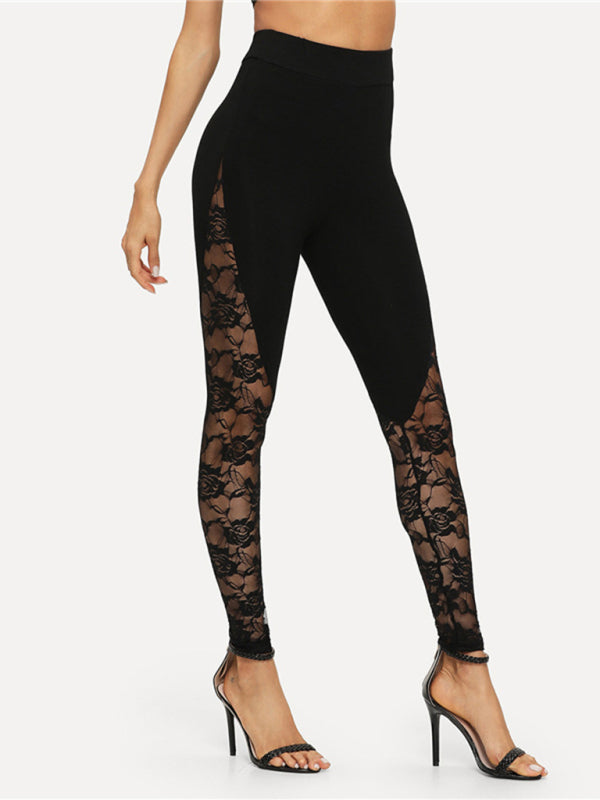 Sexy hollow lace stitching sports yoga leggings | $24.99 | InTown Shopping