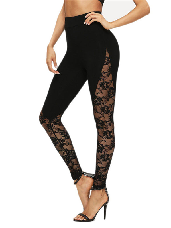 Sexy hollow lace stitching sports yoga leggings | $24.99 | InTown Shopping