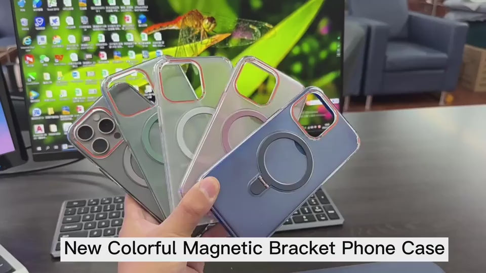 New Colorful Magnetic Bracket Phone Case for all iPhone 13, 14 & 15 series | $14.99 | InTown Shopping